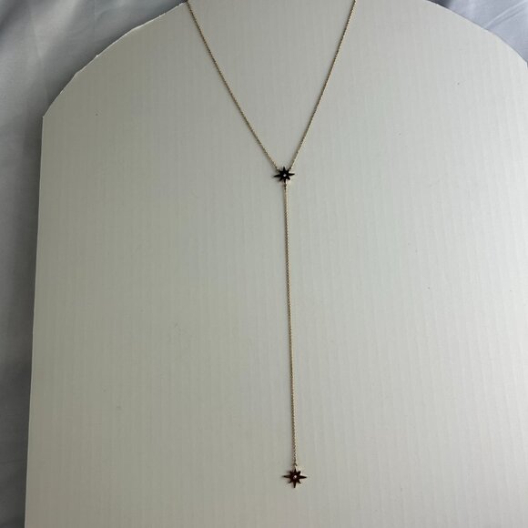 Nordstrom Rack Star Y Gold Tone Necklces with CZ - Picture 5 of 8
